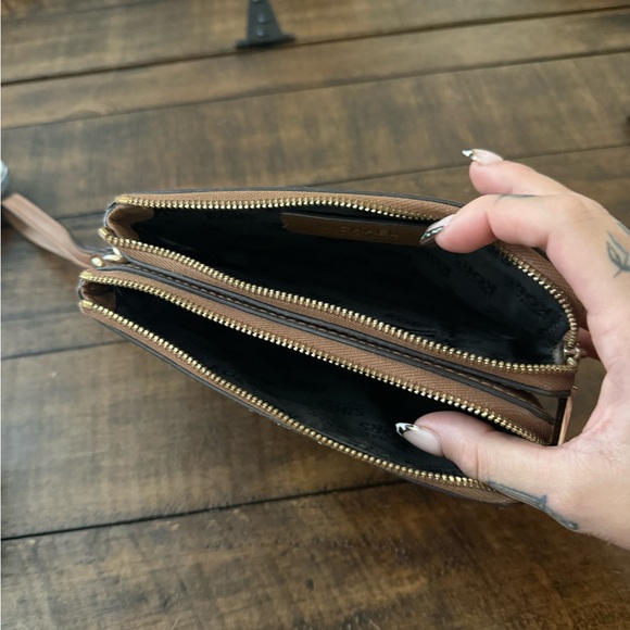 Michael Kors Tan Wristlet with Gold Accents - Picture 3 of 4